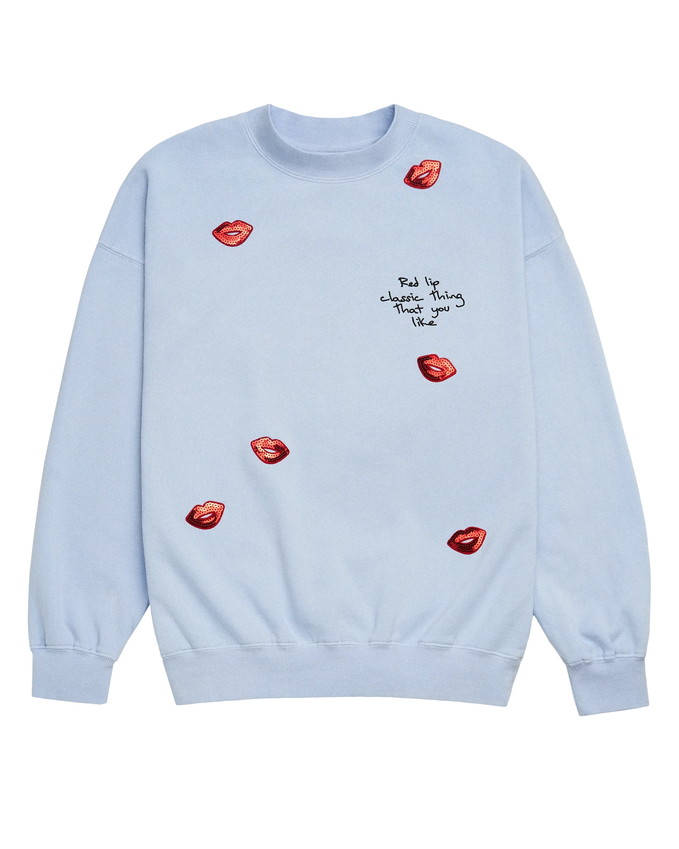 Sequin Red Lip Classic Thing That You Like Crewneck Sweatshirt